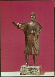 Figur af en mand iført sagum, fra Neuvy-en-Sullias (bronze)